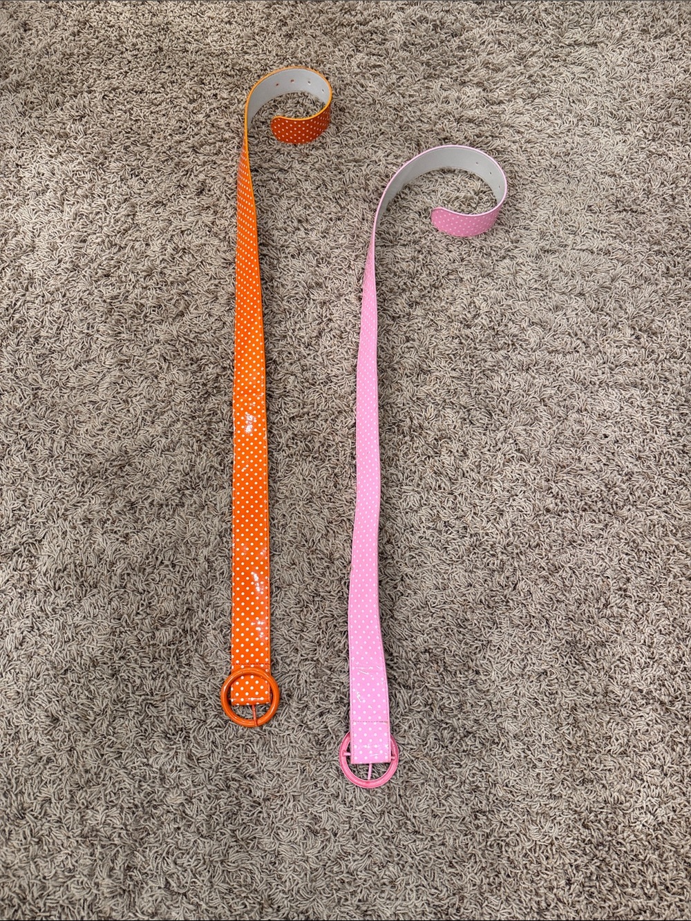 Fun Polka Dot Belt - Orange and Pink